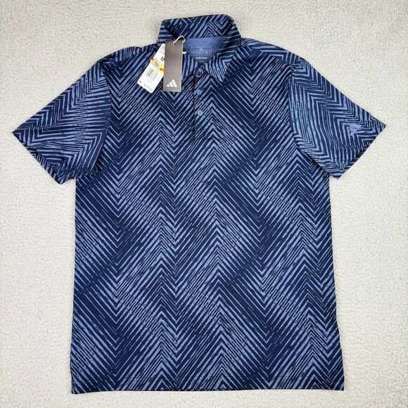 adidas Other - Adidas Ultimate365 Golf Shirt Mens M Blue Chevron Print Performance Polo NWT New